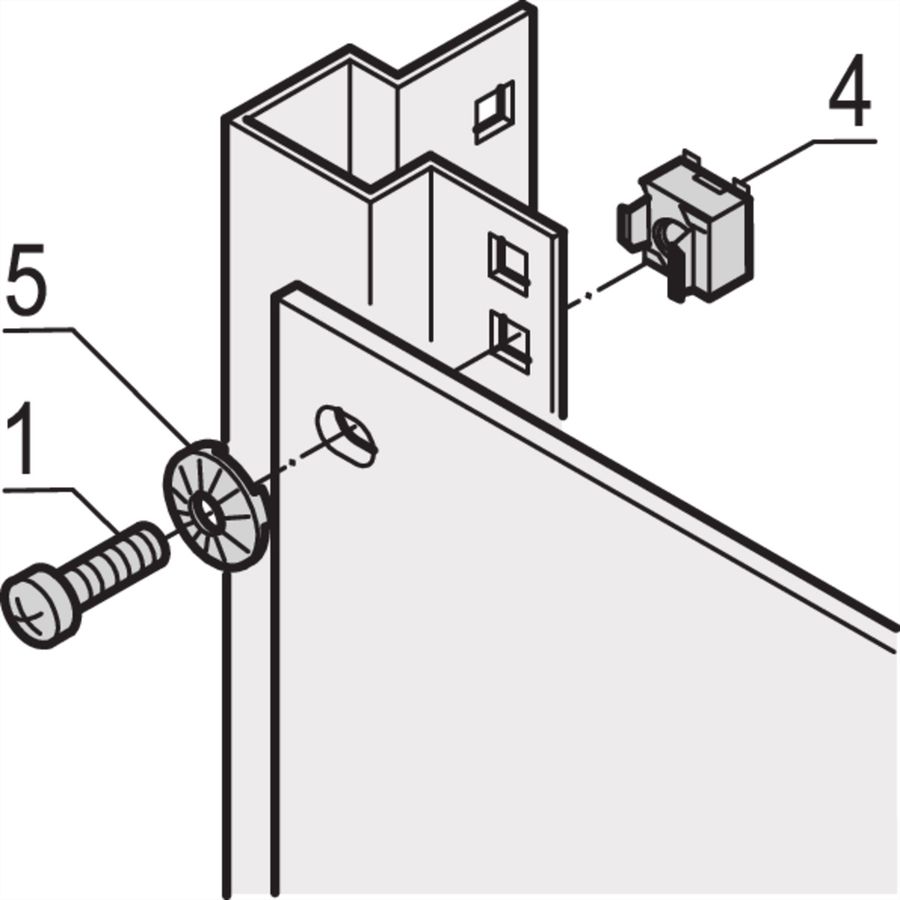 Kit d'assemblage SCHROFF 19", vis M6, rondelle M6, écrou M6, 4 pièces