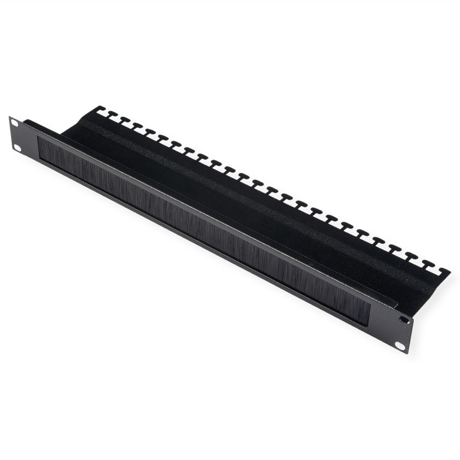 ROLINE 19" Passe-câbles, Avec brosse 1U noir