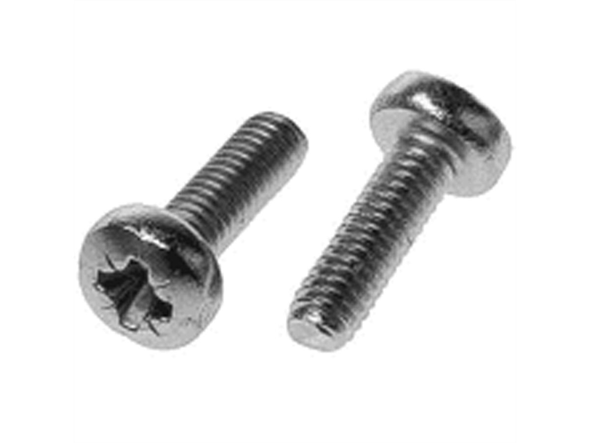 Vis à tête cylindrique de SCHROFF, Pozidrive, empreinte transversale M2.5x6, acier nickelé