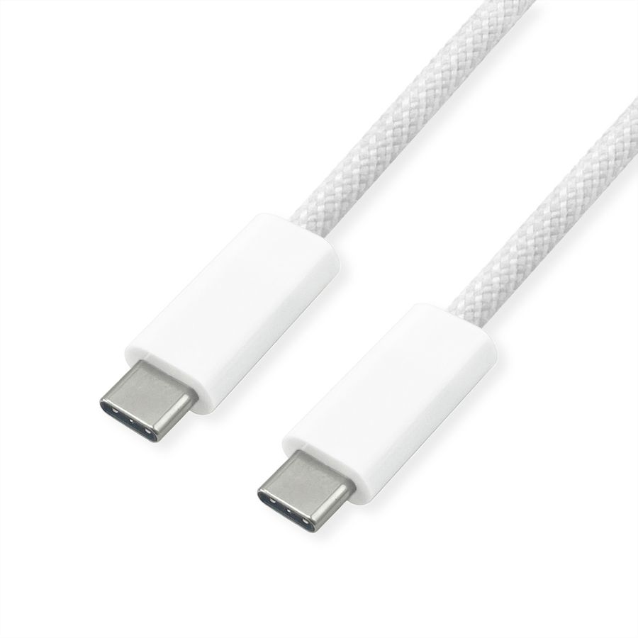 ROLINE Câble USB4 Gen3x2, C–C, M/M, 8K UHD-2, 40Gbit/s, 240W, blanc, 1 m