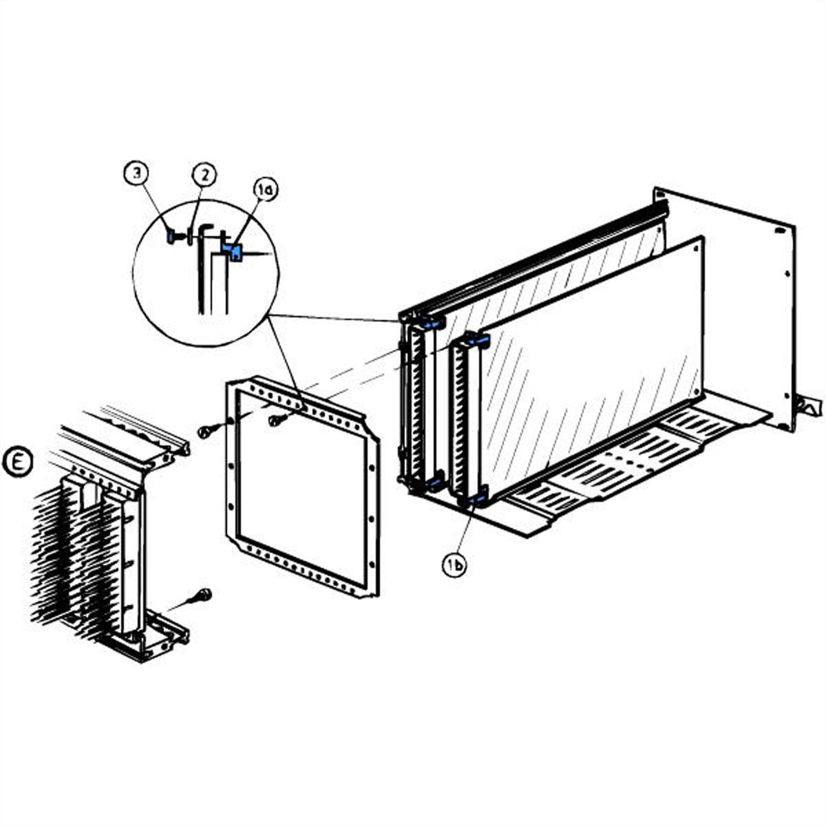 SCHROFF Fixation de la carte imprimée sur la paroi arrière de la cassette, type B - ANGLE EN BAS