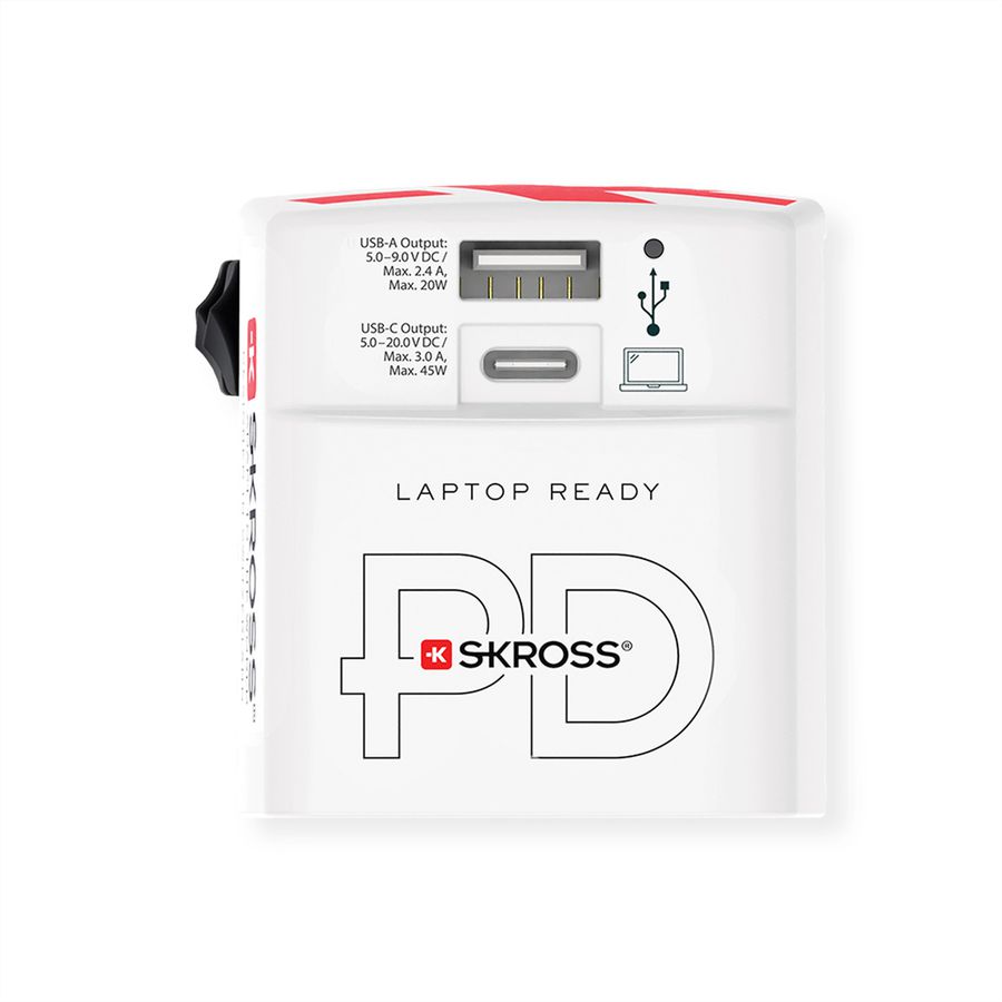 SKROSS Chargeur USB universel A/C 45PD avec câble USB-C, monde