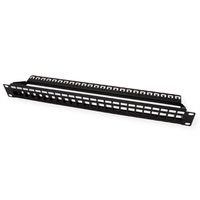 ROLINE Panneau de brassage 19" pour Keystones 24 ports, non-blindé, noir