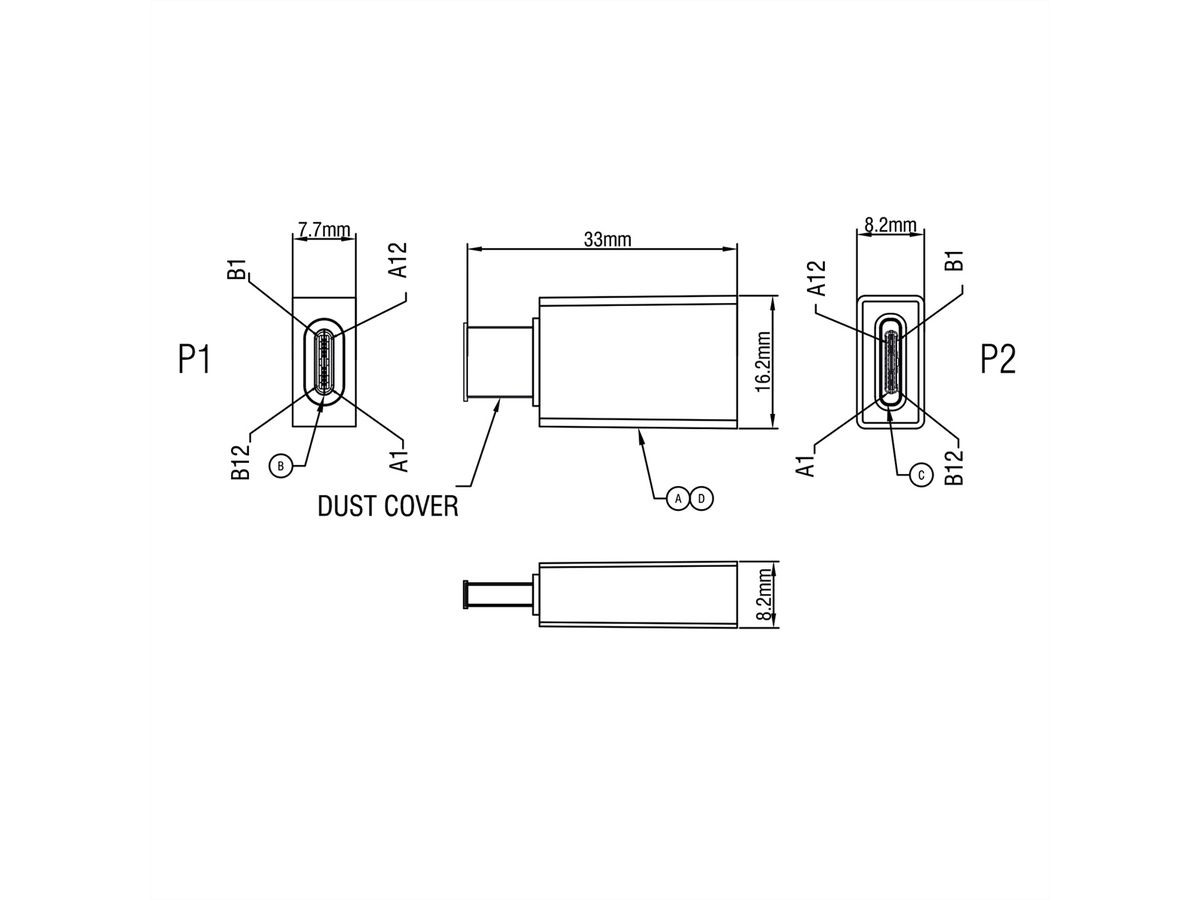 ROLINE Protecteur de données USB, type C-C