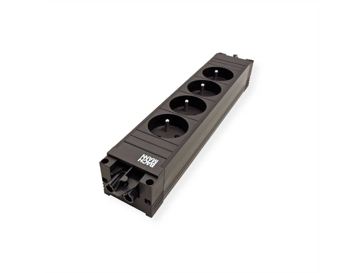 BACHMANN STEP BASE 4xUTE GST18, CEE 7/7 fiche de contact de protection C19 1m