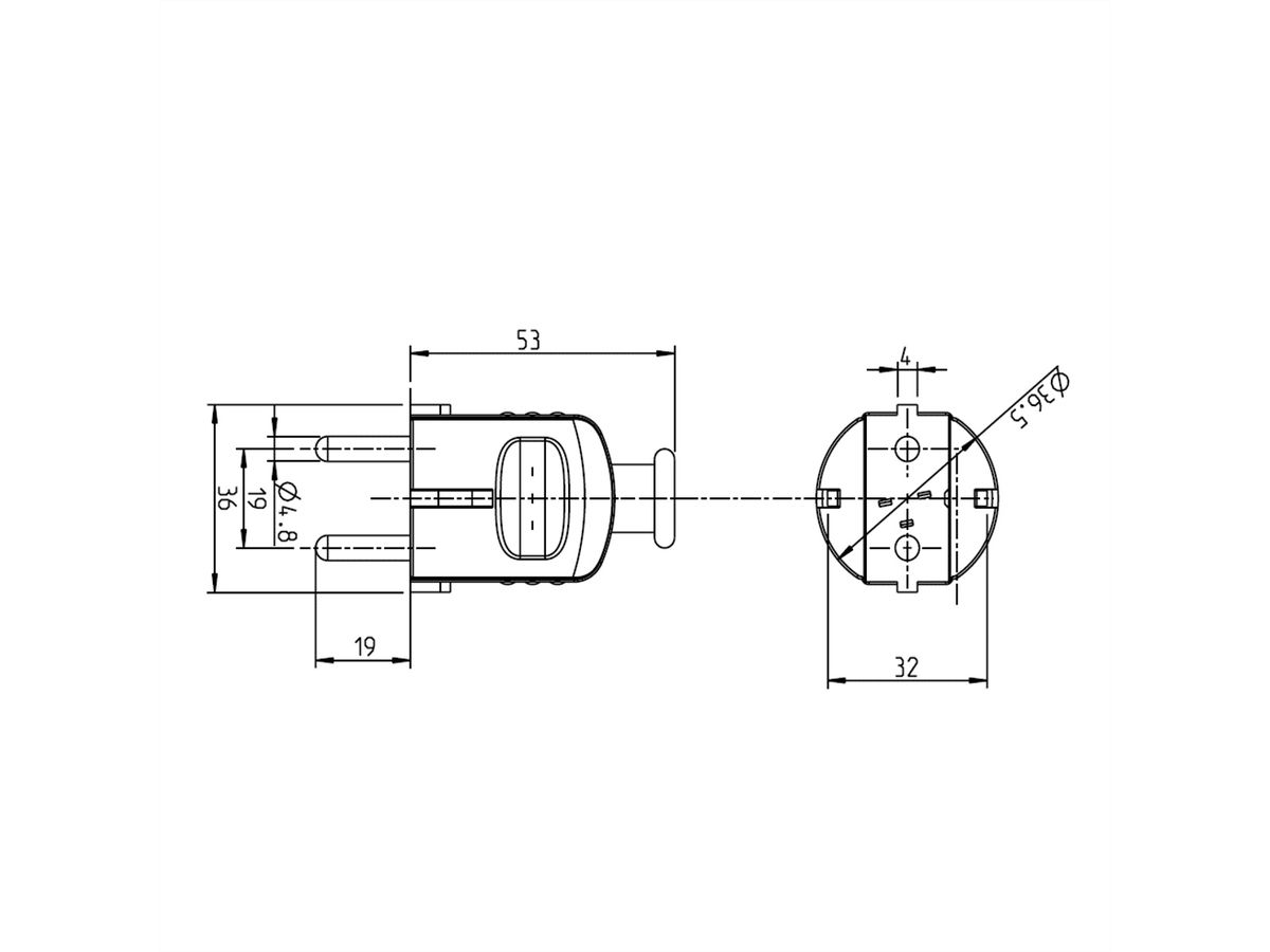 BACHMANN Connecteur 2P+T brun