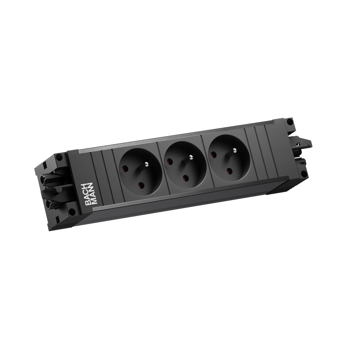 BACHMANN STEP BASE 3xUTE GST18, Fiche à contact de protection CEE 7/7 C19 0,5m, noir