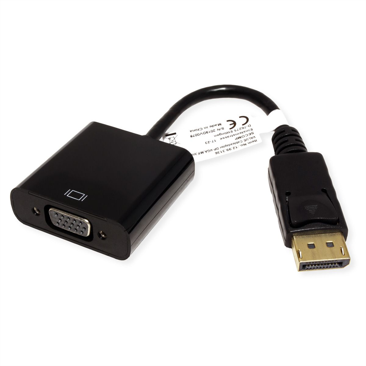 VALUE Adaptateur DisplayPort-VGA, DP M - VGA F, passif