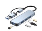 VALUE Hub métallique 4 ports type A, (1x USB 3.2Gen1 + 3x USB 2.0), câble de raccordement type A+C