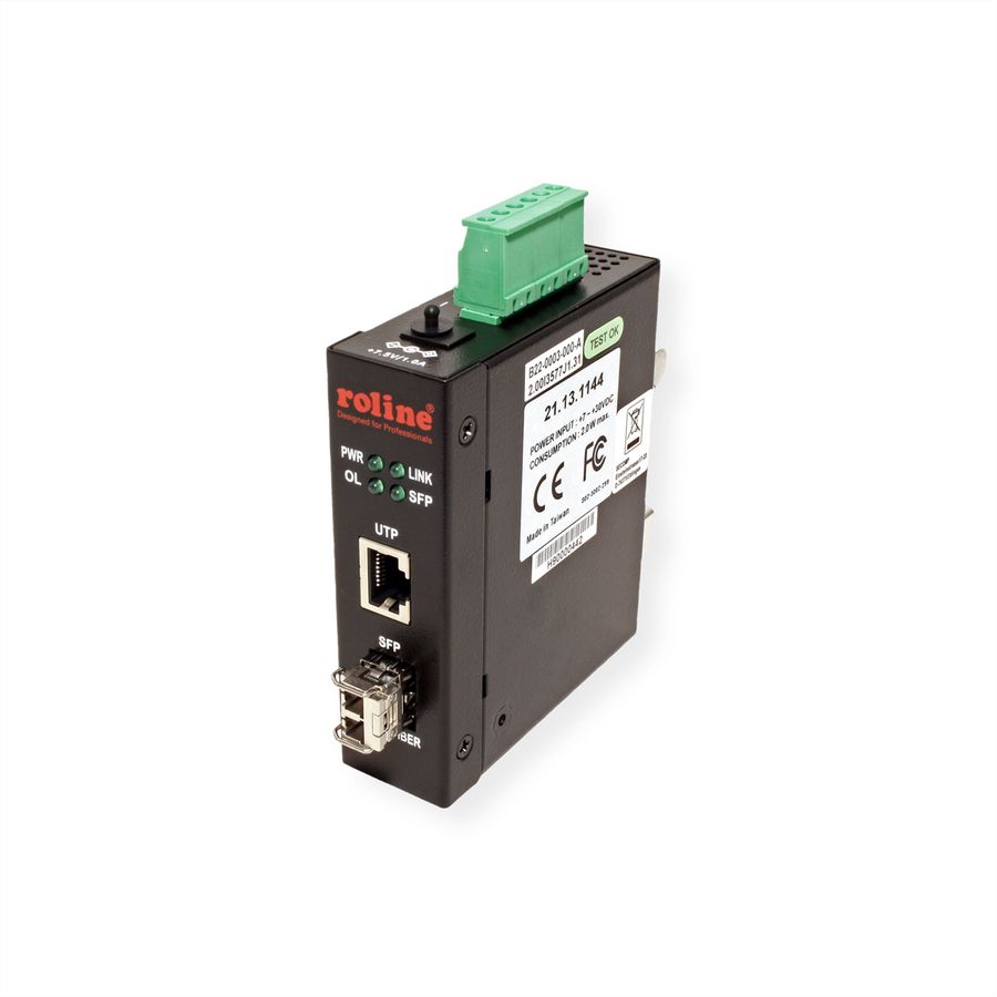 ROLINE Convertisseur industriel RJ-45, FO 1000SX/LC (avec module mini-GBIC)
