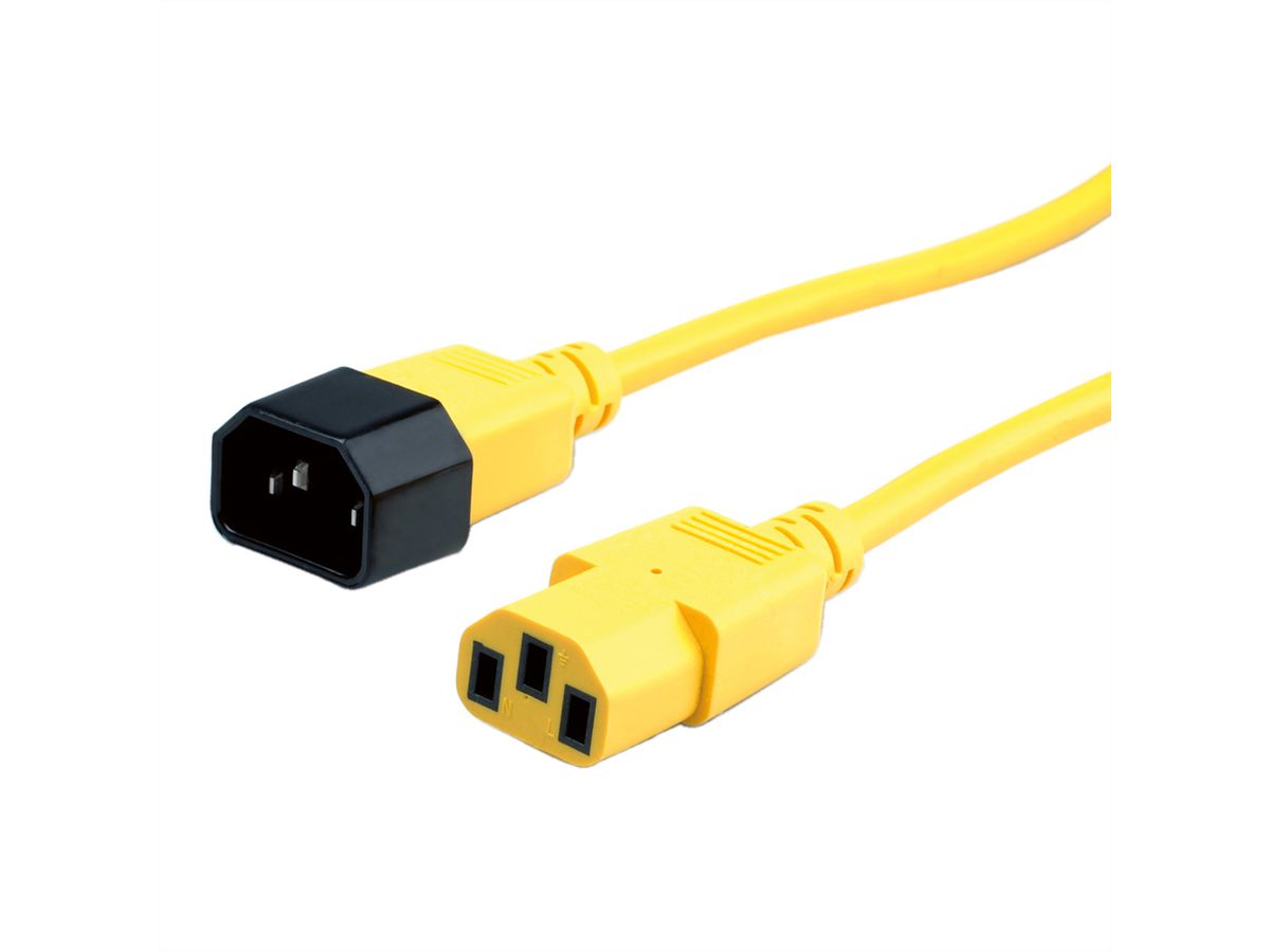 ROLINE Câble d'alimentation, IEC 320 C14 - C13, jaune, 3 m