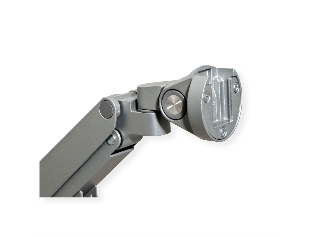 ROLINE Support double LCD, fixation sur bureau, vérin à gaz, 5 articulations, 17-23", jusqu'à 2x 9 kg, argent