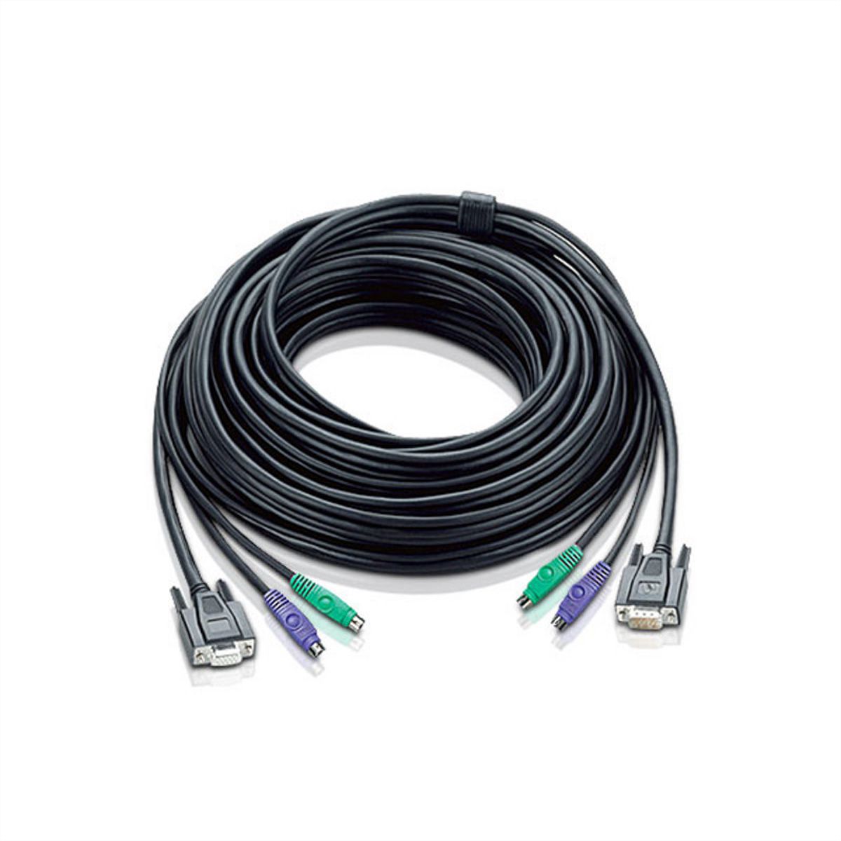 ATEN 2L-1010P/C Câble KVM standard PS/2, noir, 10 m