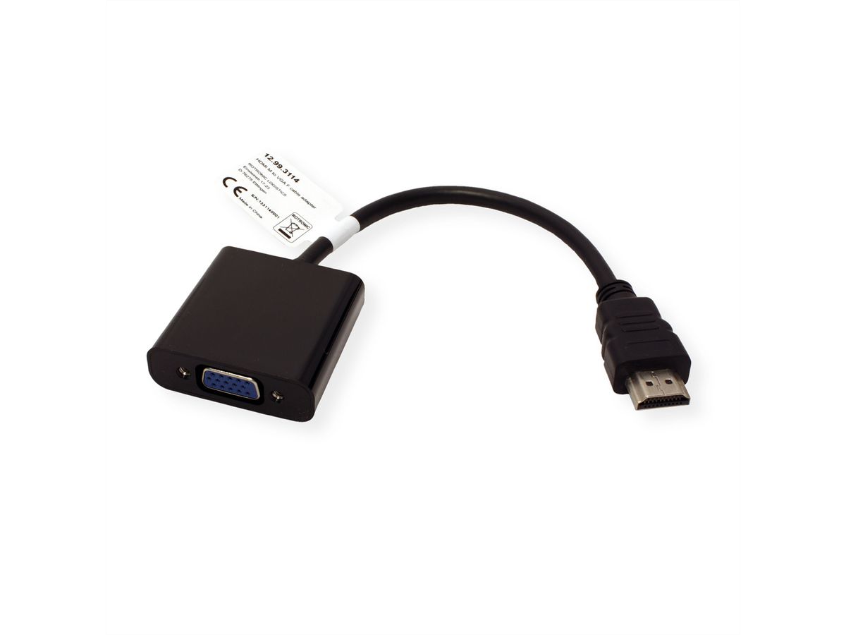 VALUE Câble adaptateur HDMI-VGA, HDMI M-VGA F - SECOMP France