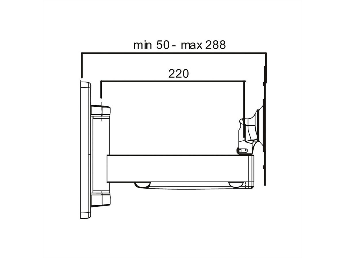 ROLINE Bras LCD pivotant, extra long, 4 pivots, montage mural