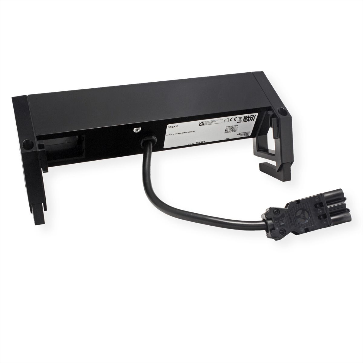 BACHMANN DESK2 2xUTE 1xUSB C 30W 1xCM 0,2m GST18 RAL9005