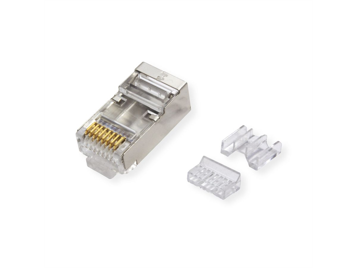 ROLINE Connecteur modulaire blindé Cat.6A (Classe EA), pour câble solide/tresse, 10 unités
