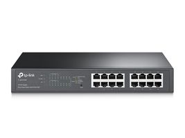 TP-LINK TL-SG1016PE commutateur réseau Géré Gigabit Ethernet (10/100/1000) Noir Connexion Ethernet, supportant l'alimentation via ce port (PoE)