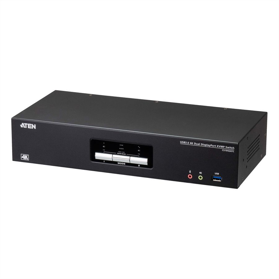 ATEN CS1942ATC Commutateur KVMP™ à 2 ports USB 3.0 4K DisplayPort à double écran pour ATC