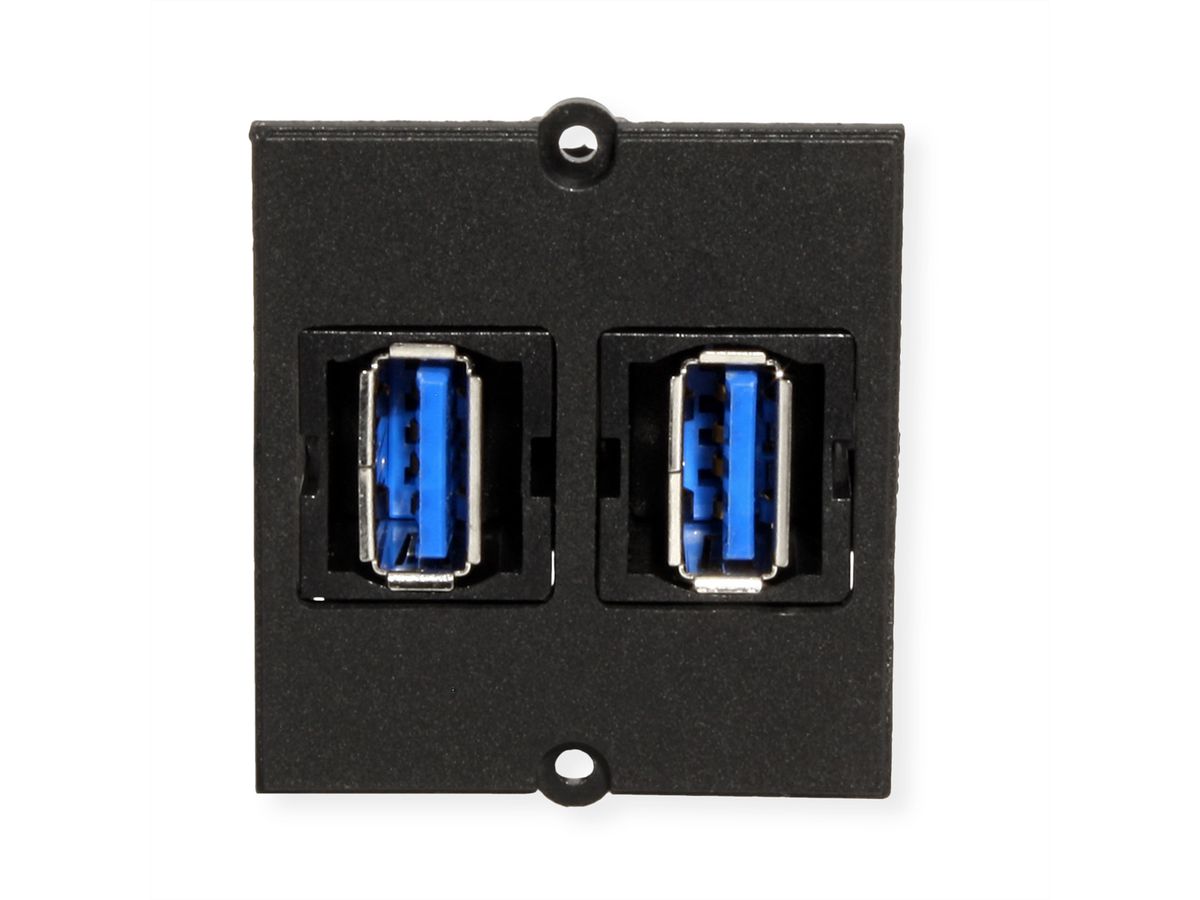 BACHMANN Cadre 2xUSB 3.0, Sortie sur côté à 90°