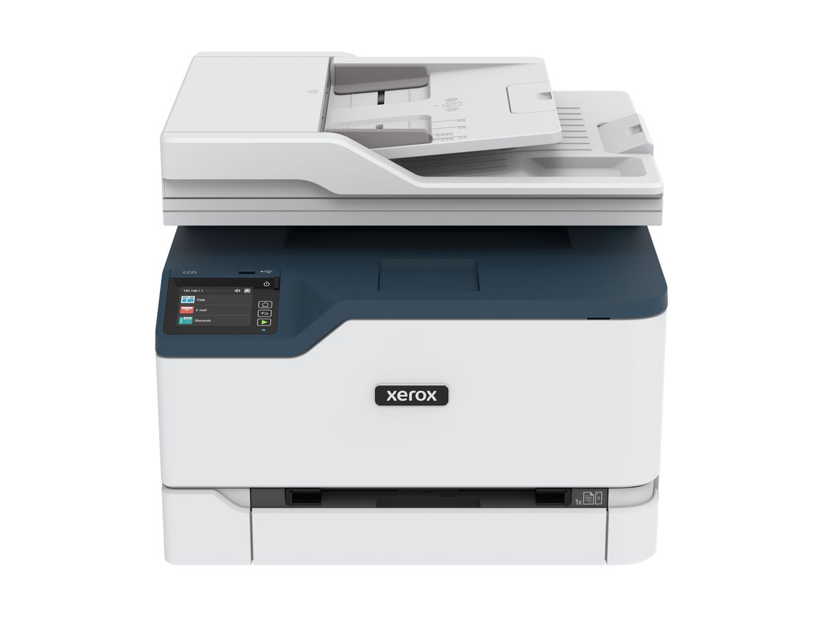 Xerox C235 copie/impression/numérisation/télécopie sans fil A4, 22 ppm, PS3 PCL5e/6, chargeur automatique de documents, 2 magasins, total 251 feuilles