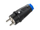 BACHMANN Connecteur 2P+T caoutchouc CEE7/7 , IP54, bleu / noir
