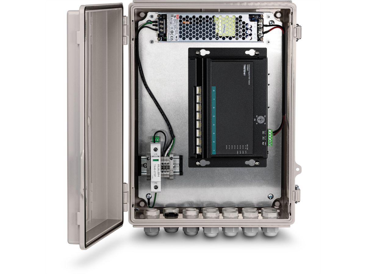 TRENDNET TI-CA3K Boîtier étanche IP68 pour l’extérieur, avec alimentation électrique, gris