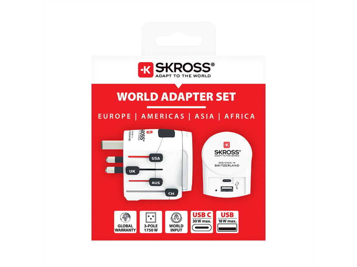 SKROSS PRO AC30PD White Adaptateur de voyage, monde