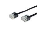 ROLINE Cordon Cat.6A (Classe EA) UTP, extra-plat, noir, 1 m