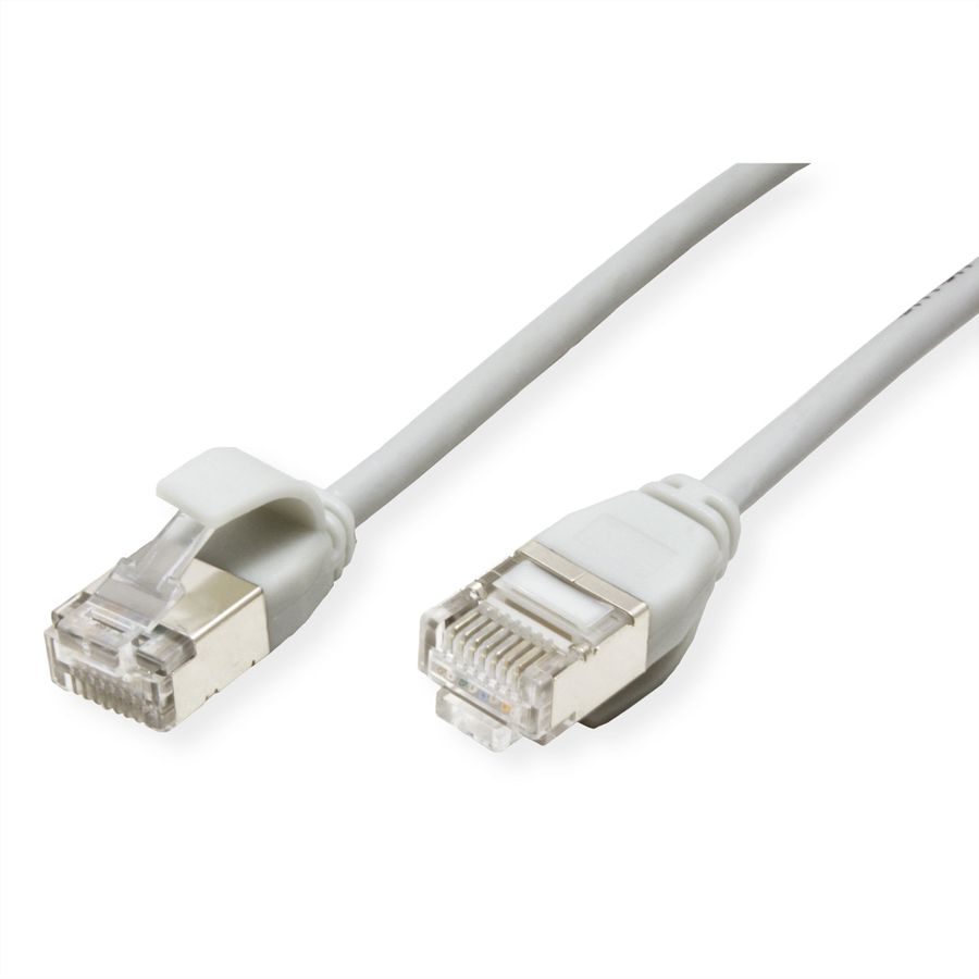 ROLINE Cordon DataCenter U/FTP Cat.6A (Classe EA), LSOH, slim, gris, 2 m