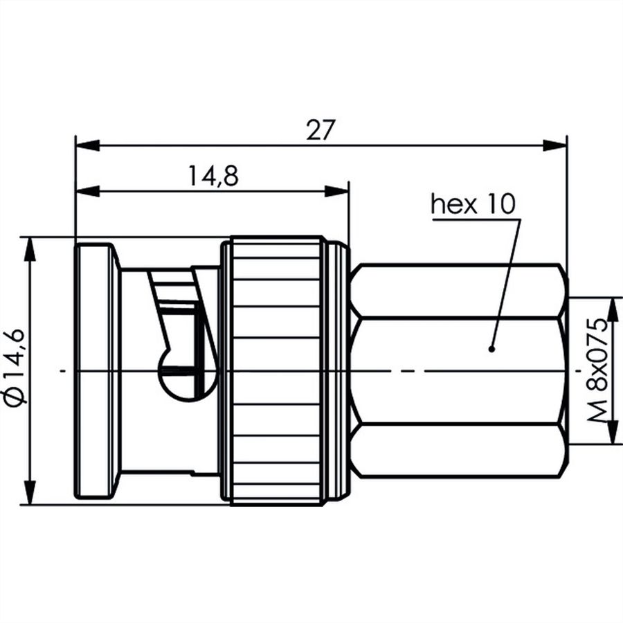 TELEGÄRTNER Adaptateur BNC-mâle / FME-mâle