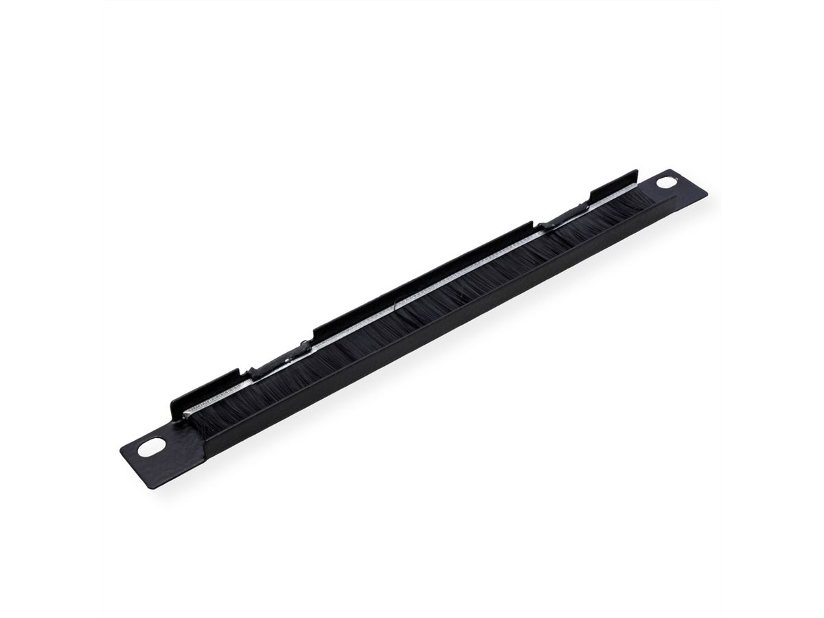 ROLINE 10" Passe-câbles, Avec brosse 0,5U noir