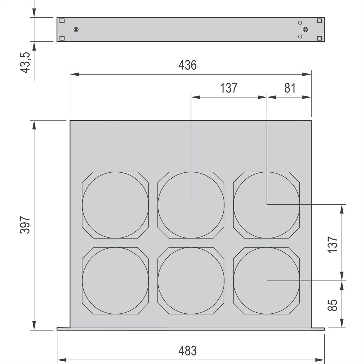 Unité de ventilation 19'' SCHROFF, 1 U, Contrôle et surveillance de la vitesse, 6 ventilateurs, 230 VAC