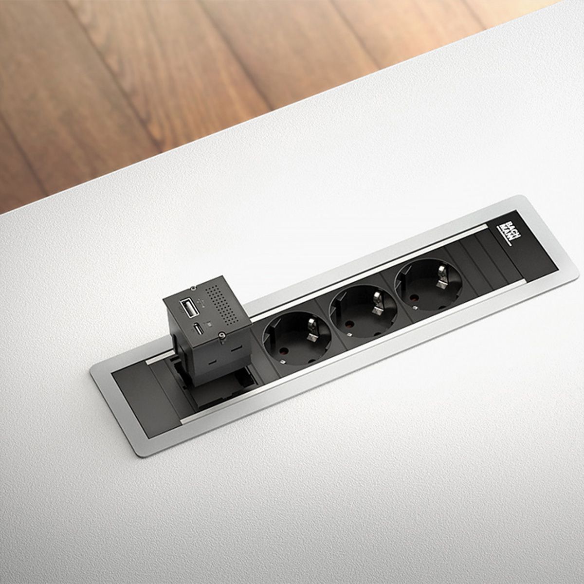 BACHMANN Module Replicateur de port, 2x USB, RJ45, Mini DisplayPort, USB-C