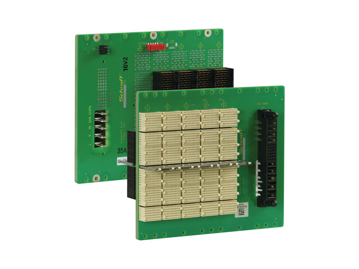 Carte-mère série CPCI SCHROFF, 3 U, 5 slots, System Slot Right, Full-Mesh, avec RI/O, PSU