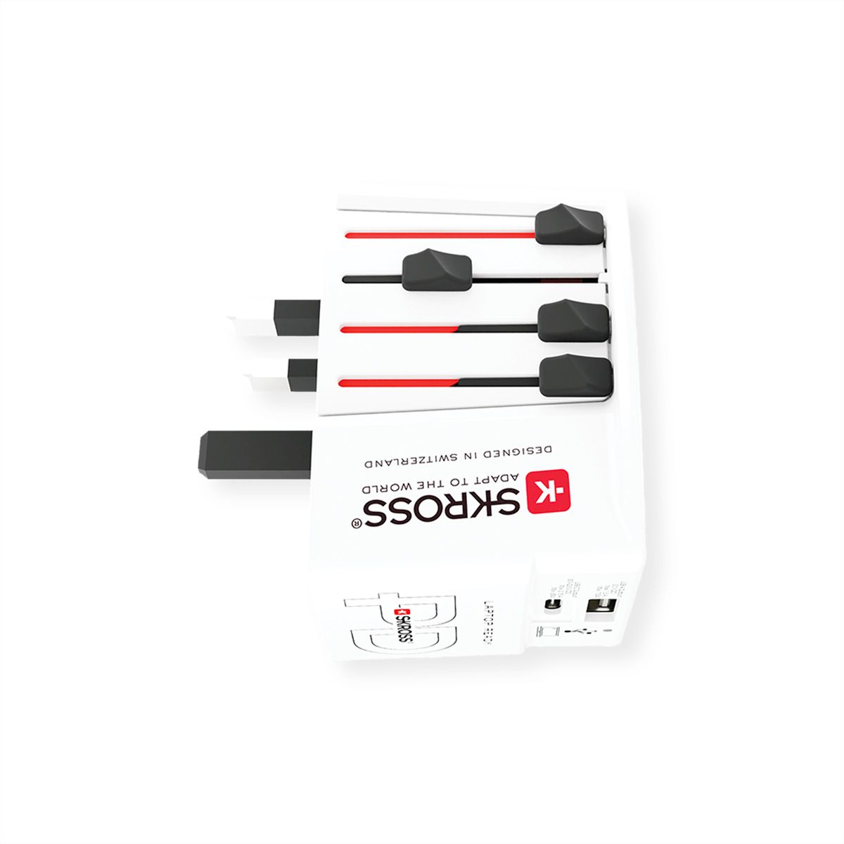SKROSS Adaptateur de voyage MUV USB A/C 65PD avec câble USB-C, monde