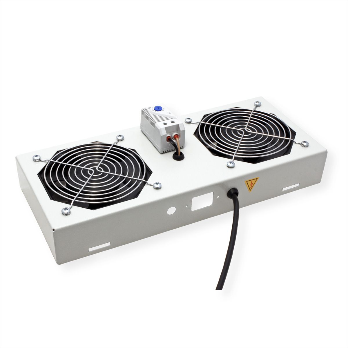 ROLINE Unité de ventilation - 2 ventilateurs, thermostat , pour Boîtier mural 19", gris