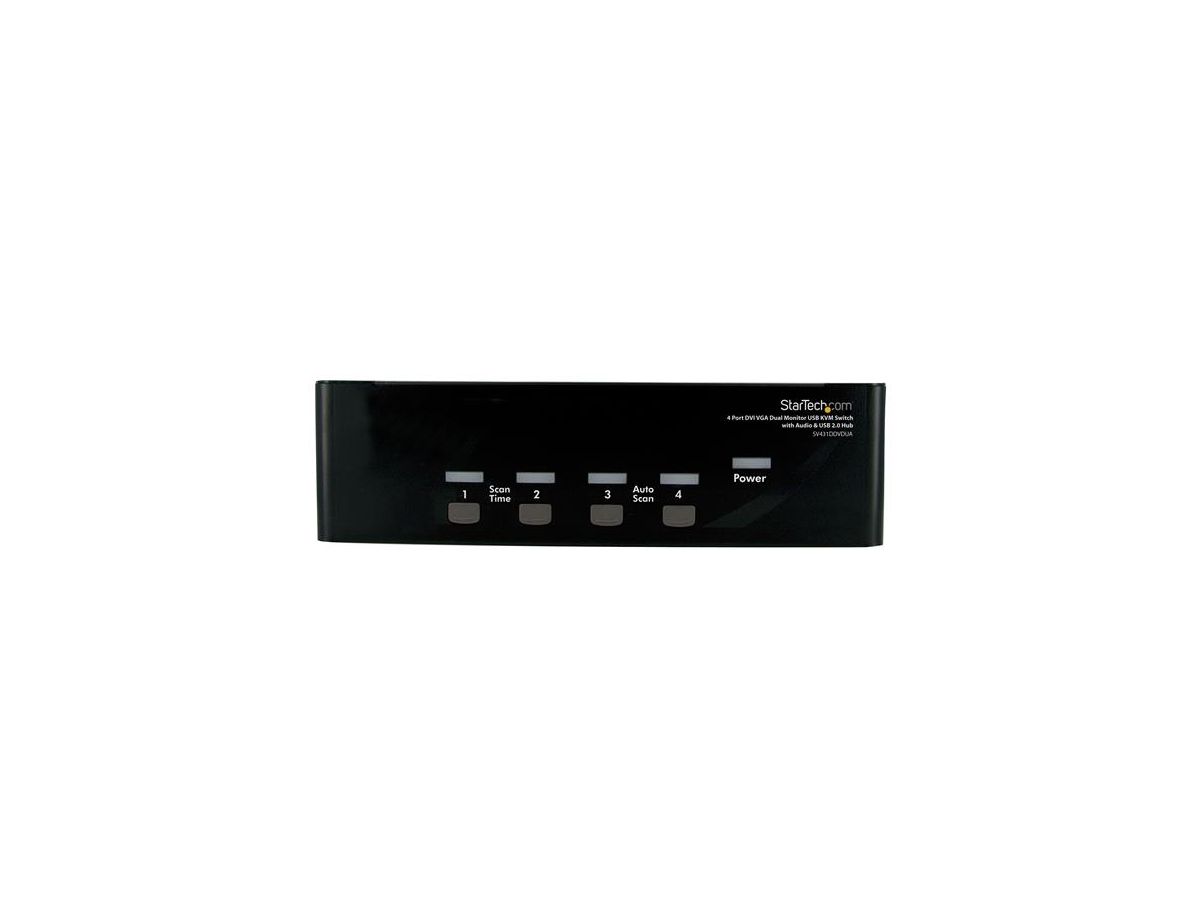 StarTech.com Commutateur KVM USB et double écran DVI / VGA à 4 ports avec audio et hub USB 2.0