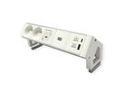 BACHMANN DESK2 ALU WHITE 2xUTE 1xUSB A/C 22W 1xinterrupteur 0,2m