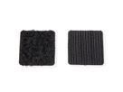 VELCRO® Boutons carrés 25x25mm x 24 noirs, crochets & velours autocollants
