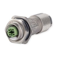METZ CONNECT M12 / M12 connecteur codage D IP67 Cat. 5, Ø 6-9,7 mm à confectionner sur site avec bride