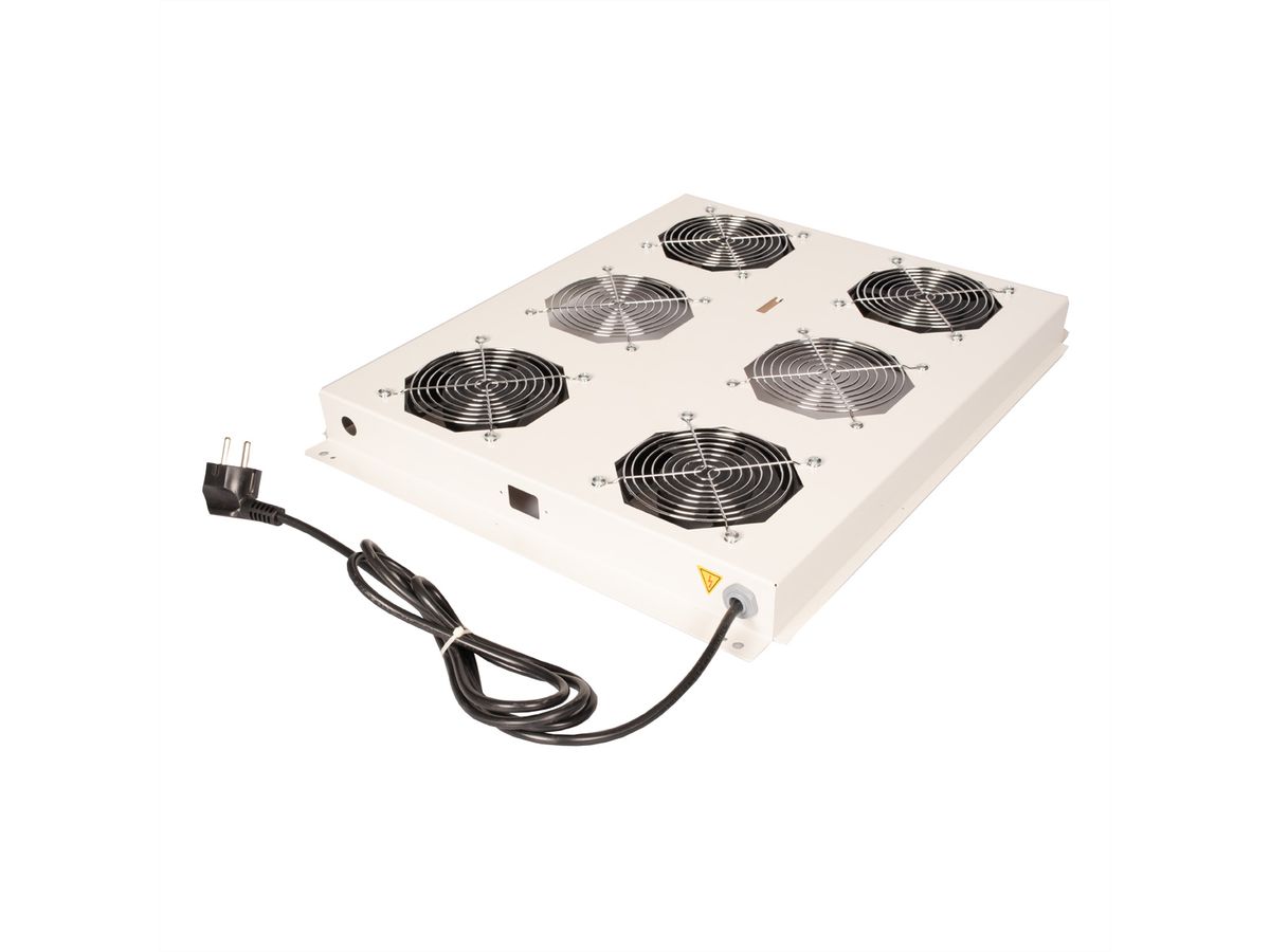 ROLINE 19" Unité de ventilation de toit, 4 ventilateurs, ON/OFF, pour baie serveur par série, gris