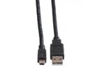 ROLINE Câble USB 2.0, type A - mini 5- broches, noir, 0,8 m