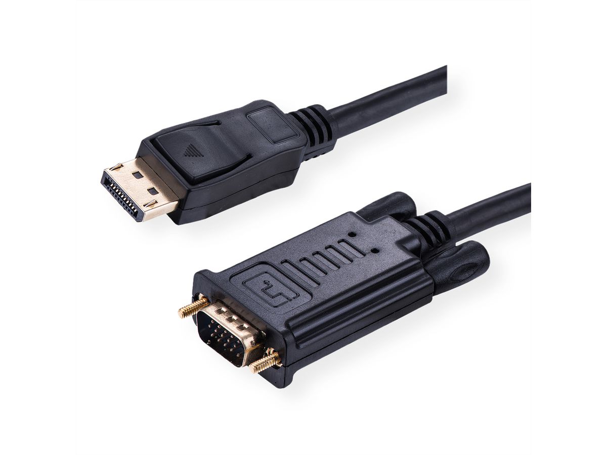ROLINE Câble DisplayPort-VGA, DP M - VGA M, noir, 5 m