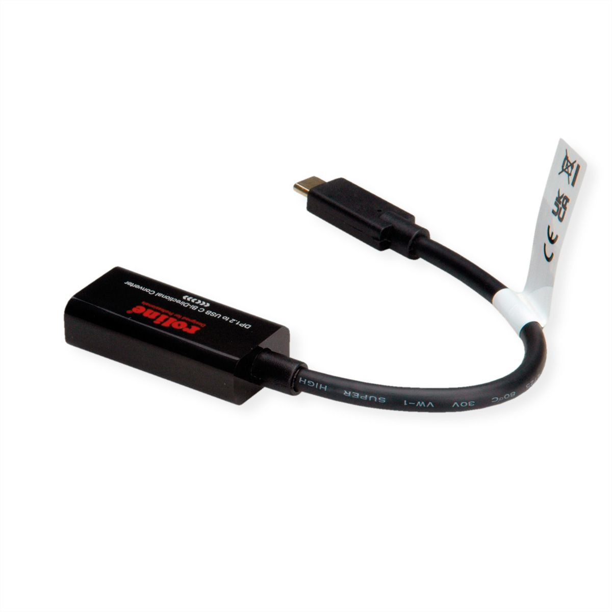 ROLINE Câble adaptateur USB-C - DisplayPort, v1.2, M/F, bidirectionnel, 0,2 m