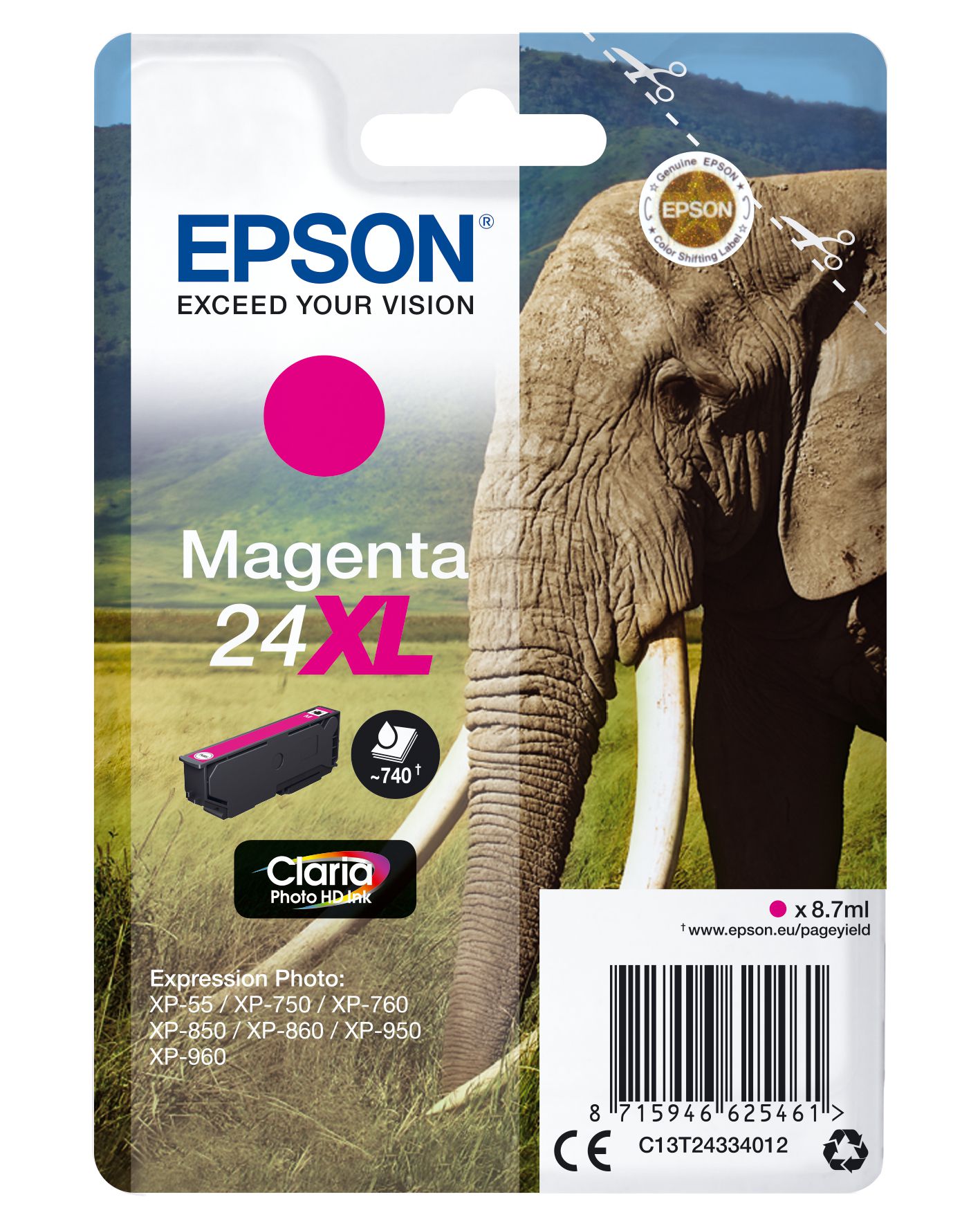 Epson Elephant Cartouche "Eléphant" - Encre Claria Photo HD M (XL)