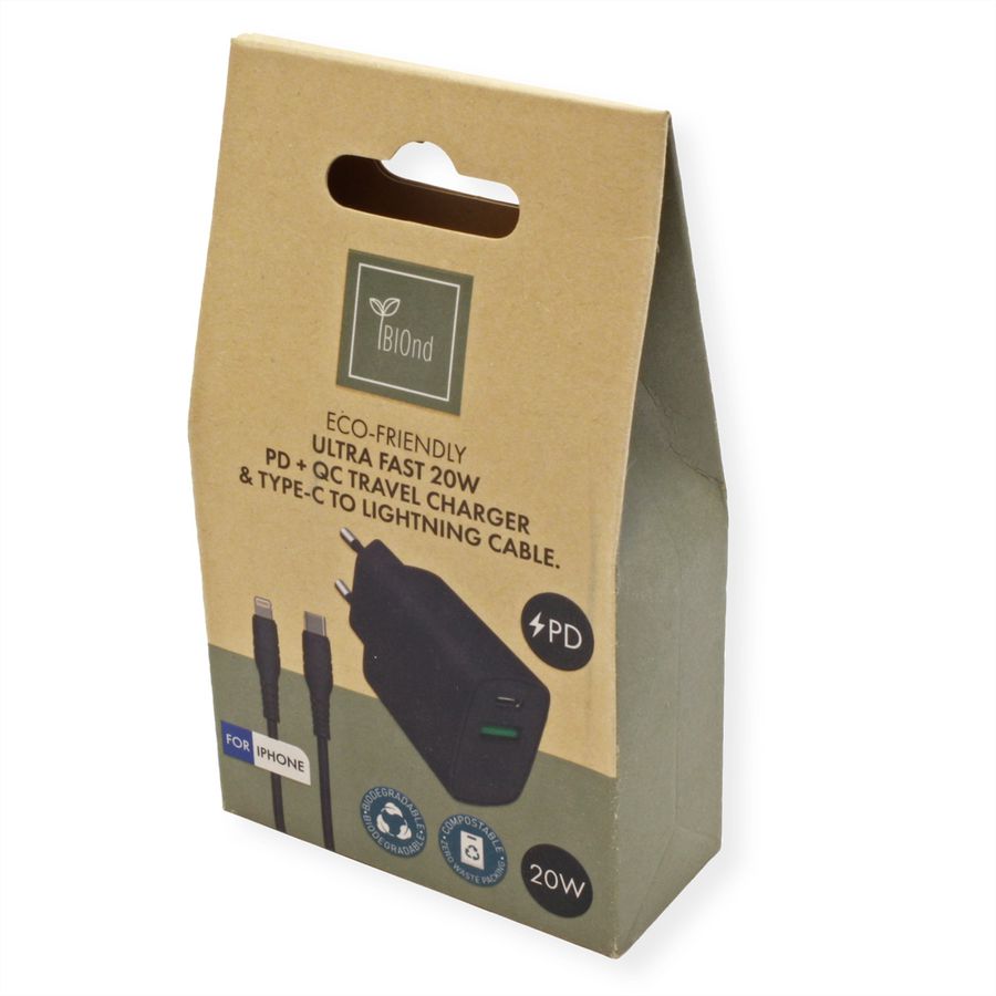 BIOnd BIO-CTL-20W Chargeur USB-C vers 8PIN + câble pour iPhone