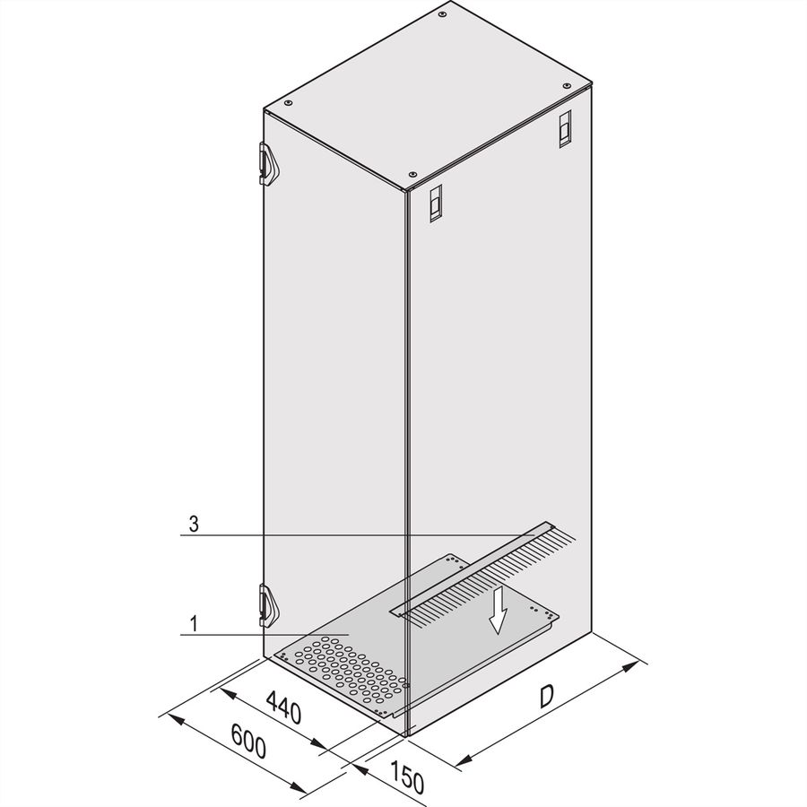 SCHROFF VARISTAR Tôle plancher pour le passage des câbles sur le côté
