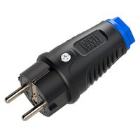 BACHMANN Connecteur 2P+T caoutchouc plein CEE7/7 , IP54, bleu / noir