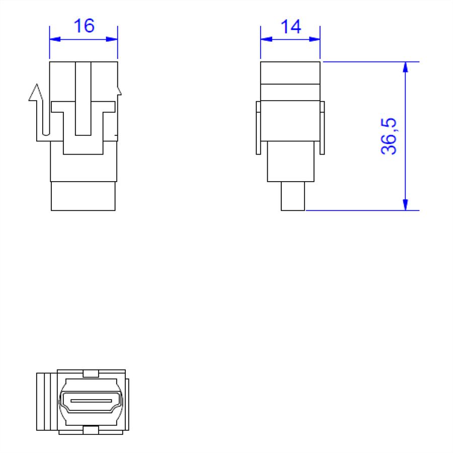 BACHMANN Module HDMI 2.0 Keystone femelle/femelle blanc